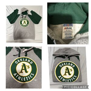 Oakland A’s Athletics Hoodie Sweatshirt Mens Medium Gray Green
